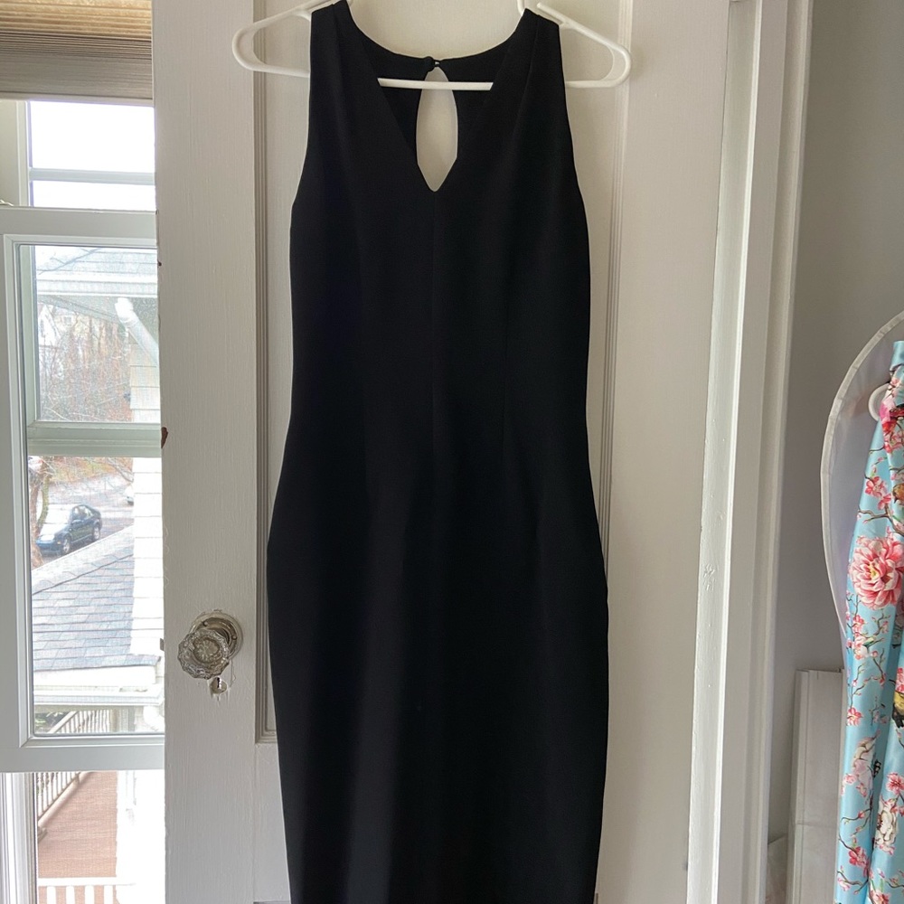 Full length black cocktail dress